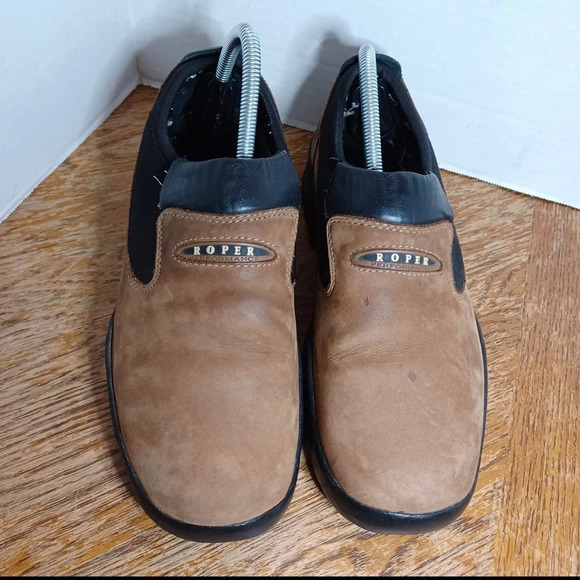 Roper Casual Shoes Men’s Size 10 Leather Performance Brown Slip On - Picture 8 of 12